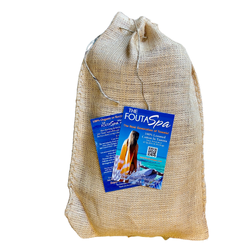 Burlap Gift Bag, Natural fibers, keep your Fouta in its bag in your car.. - The-foutaspa